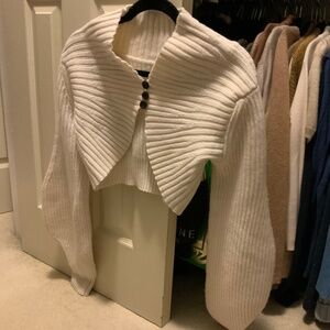 ALC sweater bolero, cream, size s